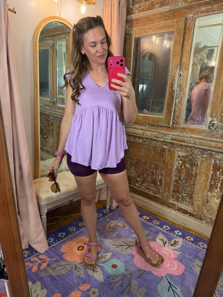 Lavender Kisses Babydoll Top