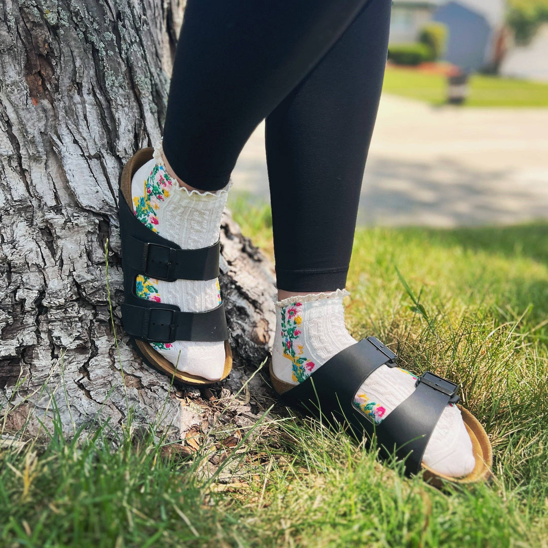 Audrey Vintage Ankle Socks: Navy