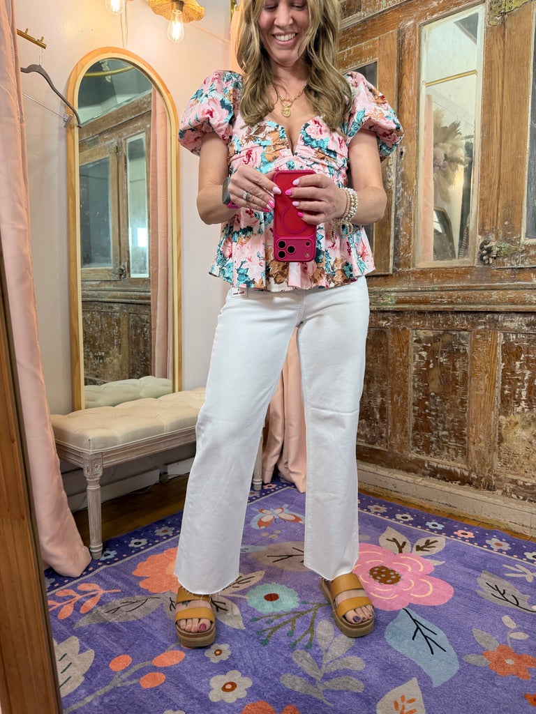 Risen Tummy Control Mid Rise Ankle Straight Pants