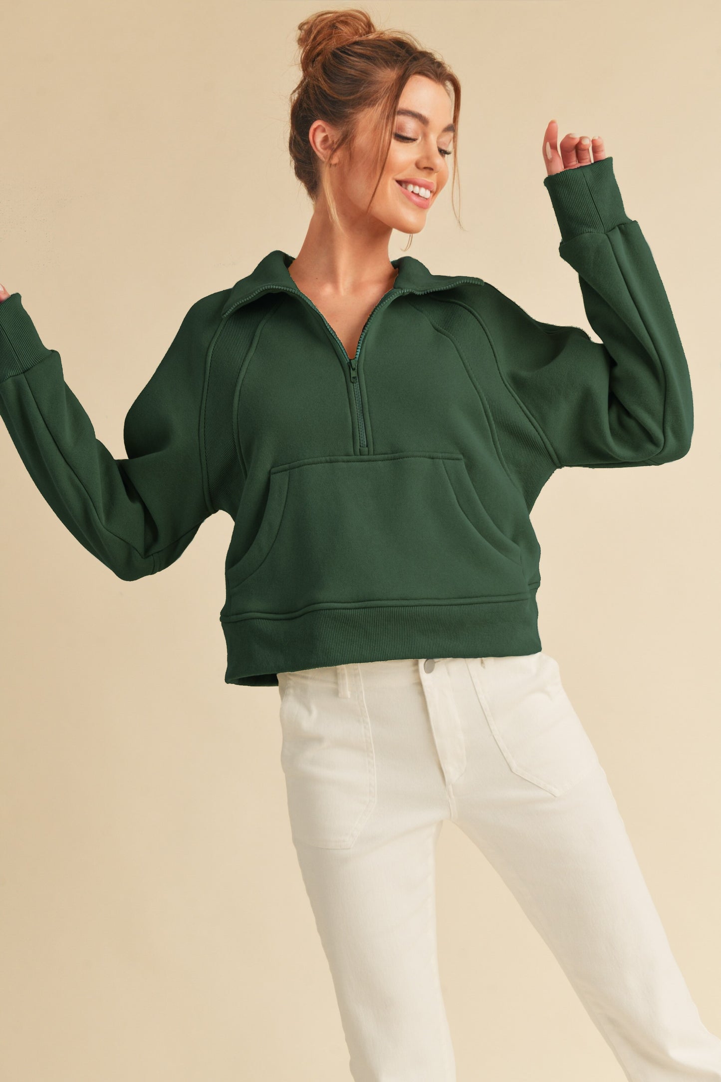 Dove Funnel Neck Half-Zip