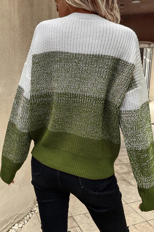 Drop Shoulder Striped Sweater