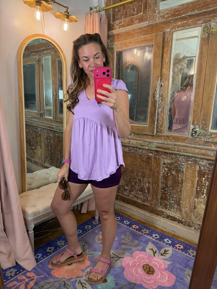 Lavender Kisses Babydoll Top