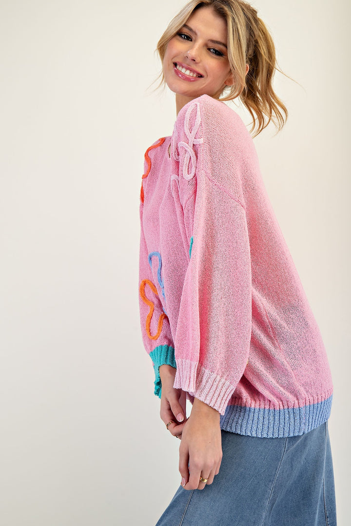 Flower Knit Sweater Tunic