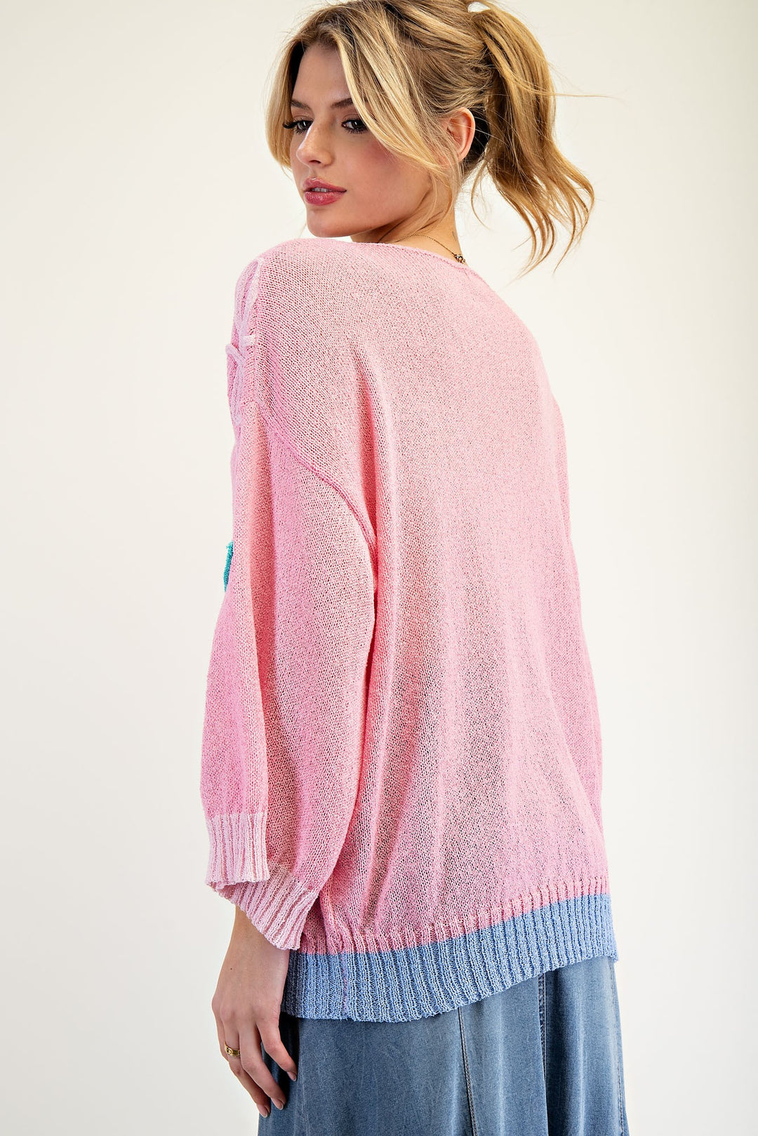 Flower Knit Sweater Tunic