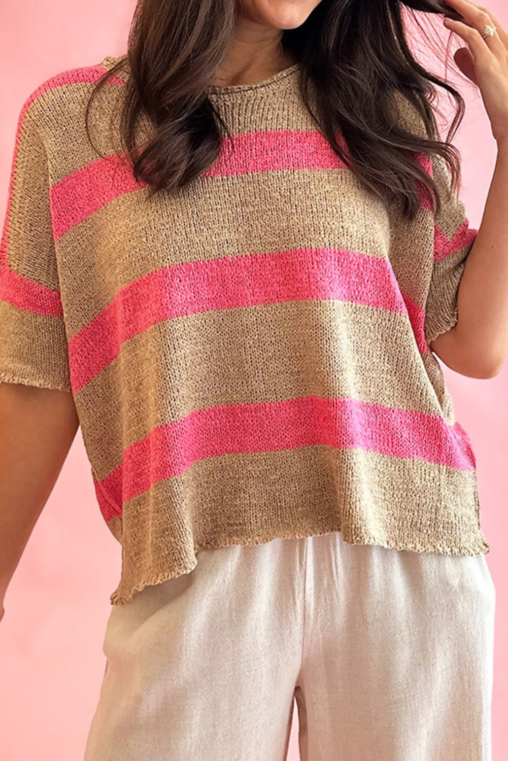 Colorblock Crew Neck Sweater