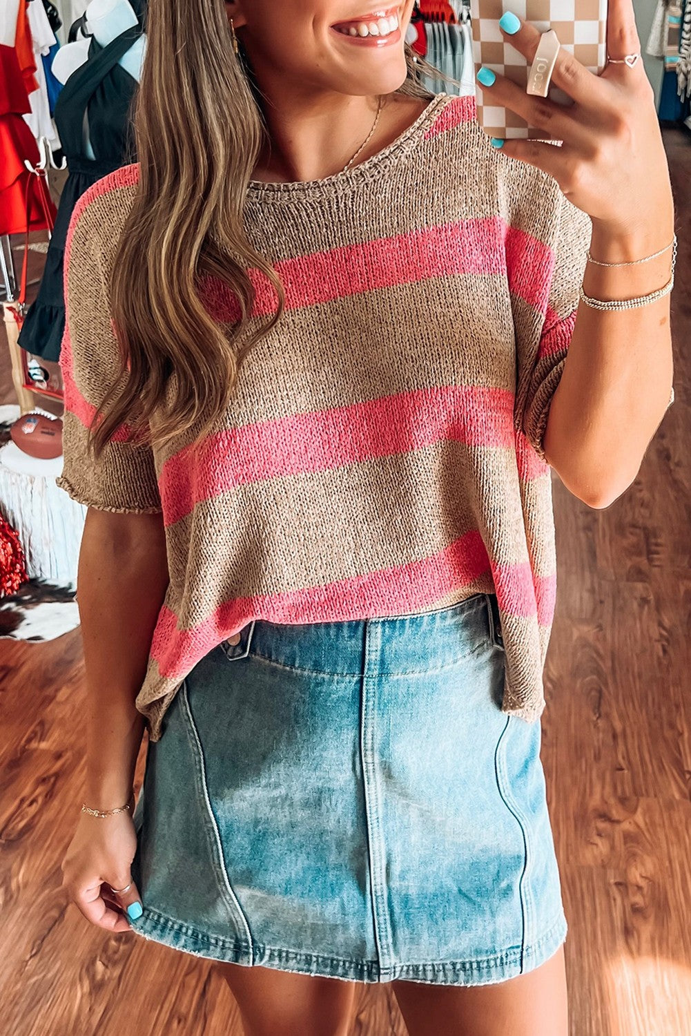 Colorblock Crew Neck Sweater