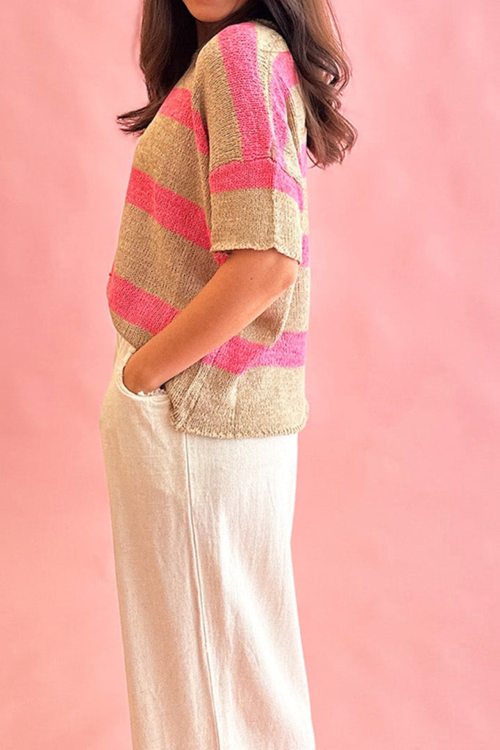 Colorblock Crew Neck Sweater