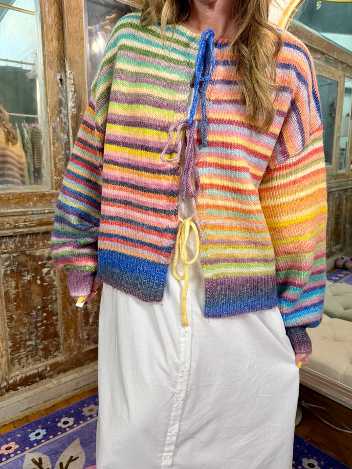 Somewhere Over the Rainbow Tie Cardigan