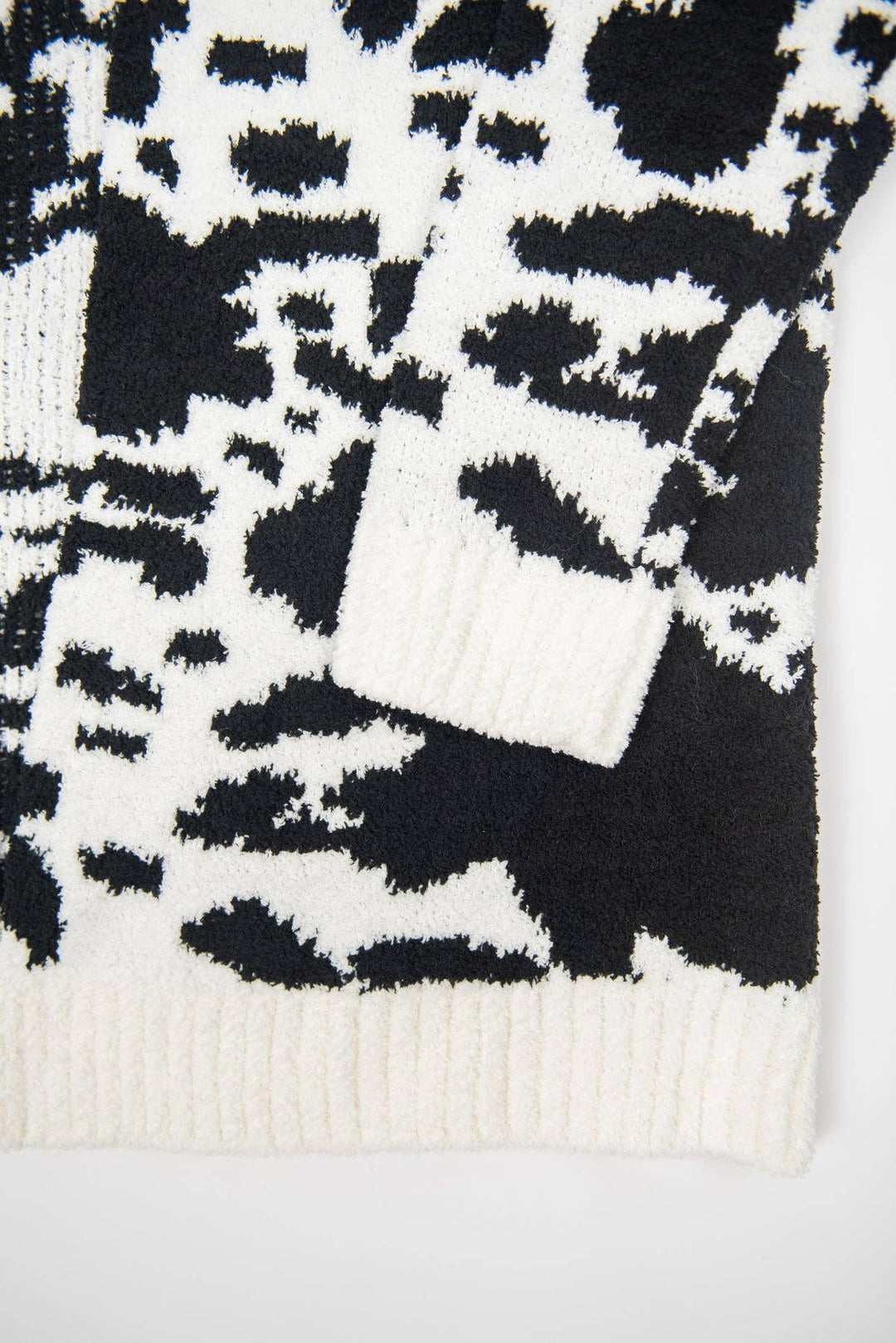 Western Black Cow Print Luxe Cardigan