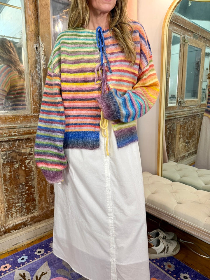 Somewhere Over the Rainbow Tie Cardigan