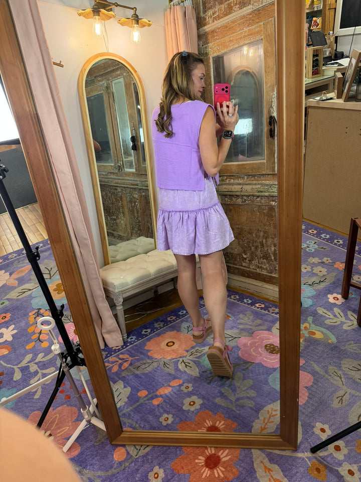 Washed Away Ruffle Skirt - Lavender