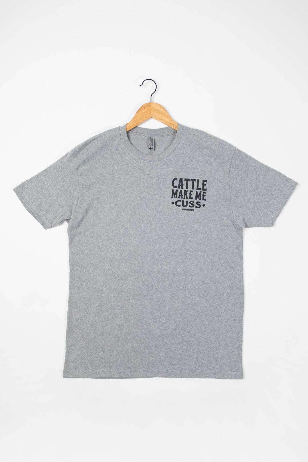 'Cattle Make Me Cuss' Grey Graphic Tee