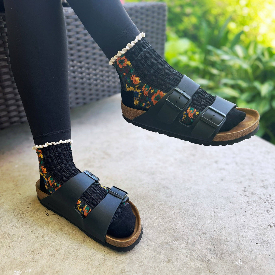 Audrey Vintage Ankle Socks: Navy