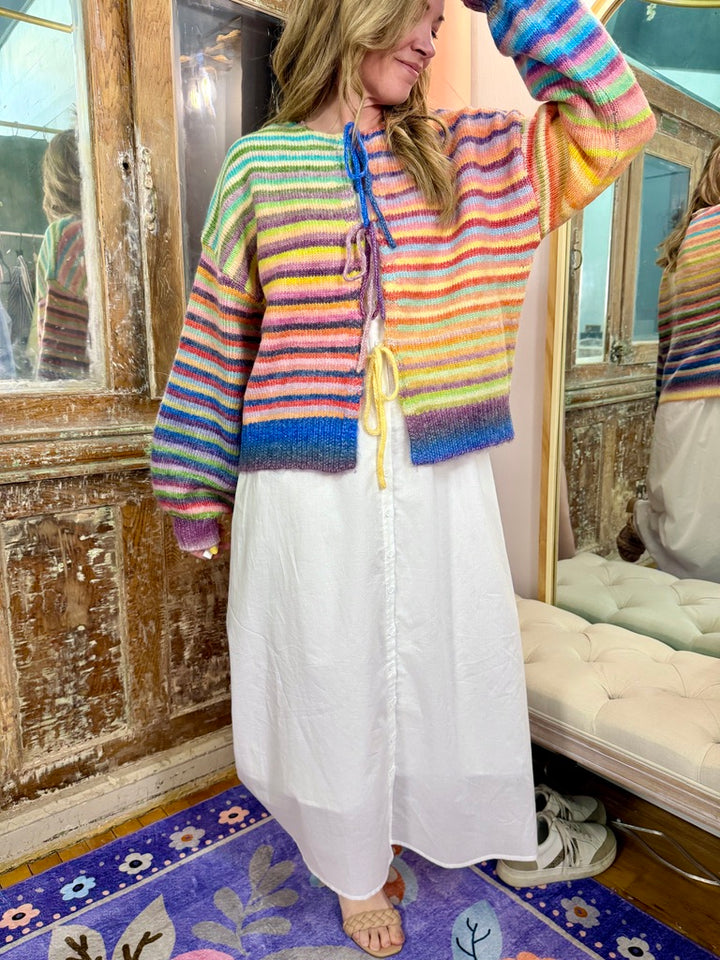 Somewhere Over the Rainbow Tie Cardigan