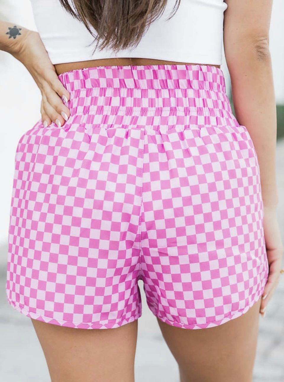 Pink Checkered Shorts