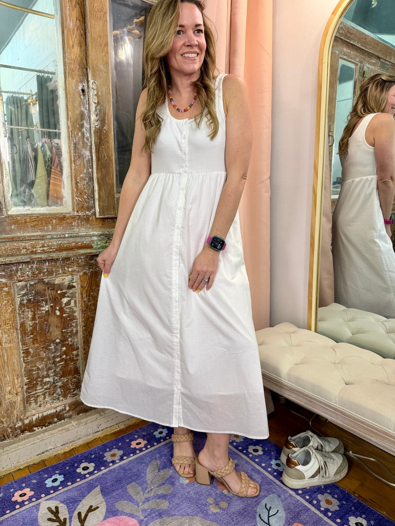 Simply Sweet Button-Up Midi Dress