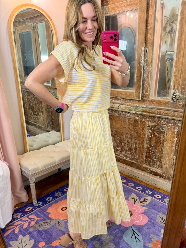 Striped Top and Skirt Set