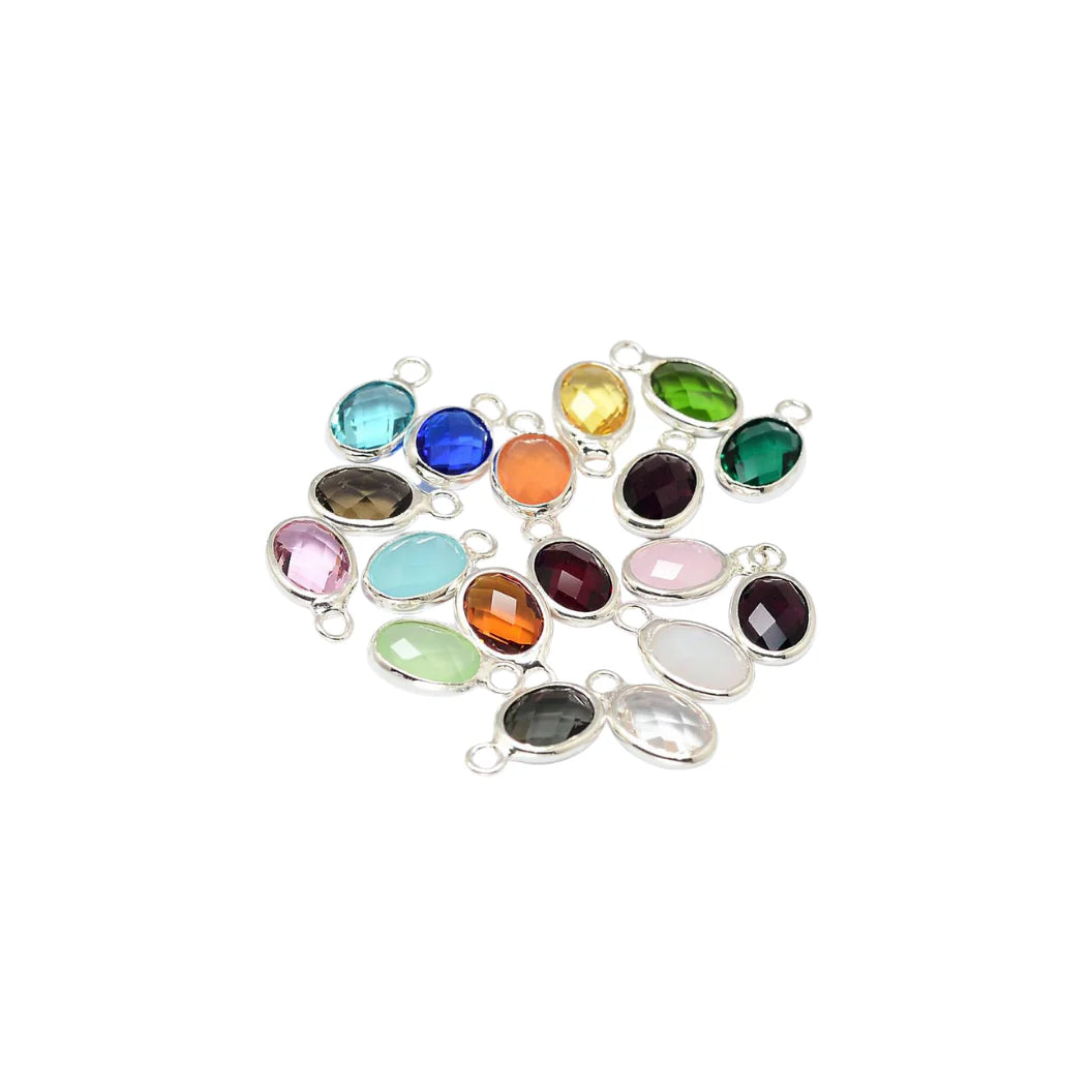 Silver Oval Glass Charm | Assorted