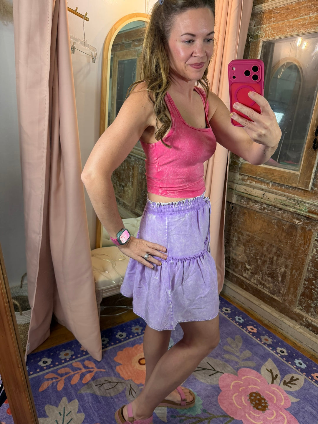 Electric Kiss Acid Wash Crop Top