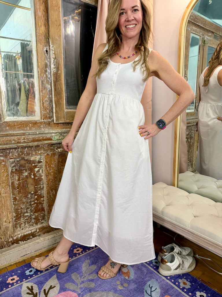 Simply Sweet Button-Up Midi Dress