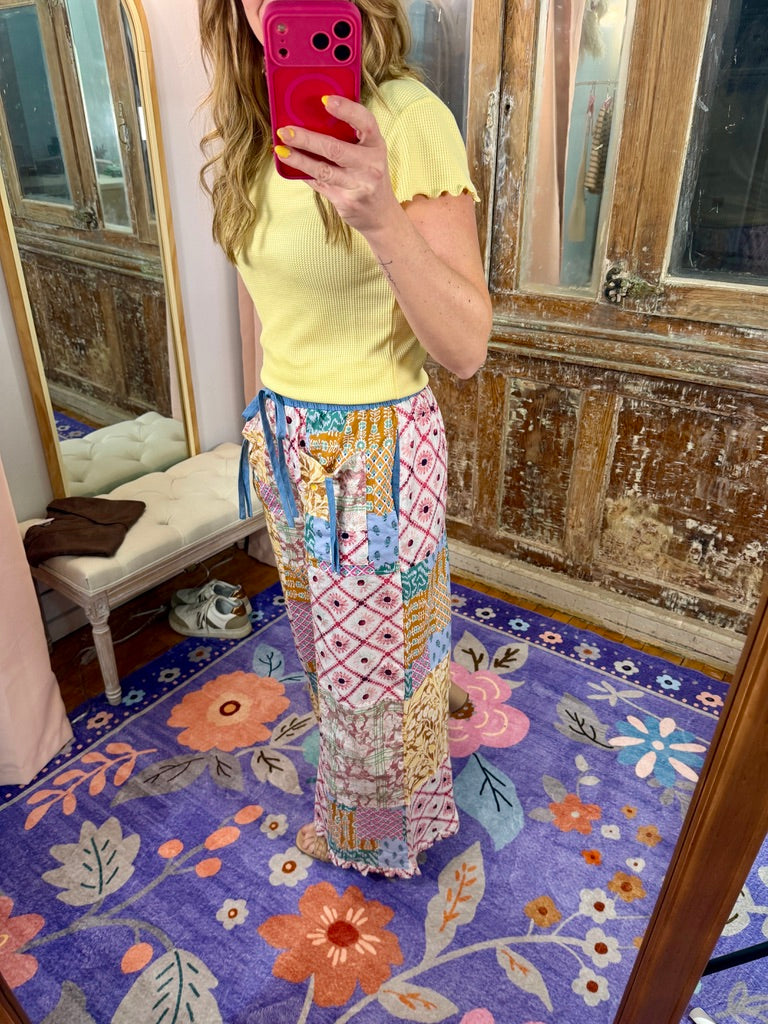 Boho Patchwork Flowy Pants