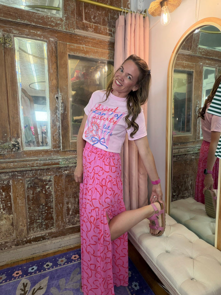 Flirt & Flow Smocked Maxi Skirt