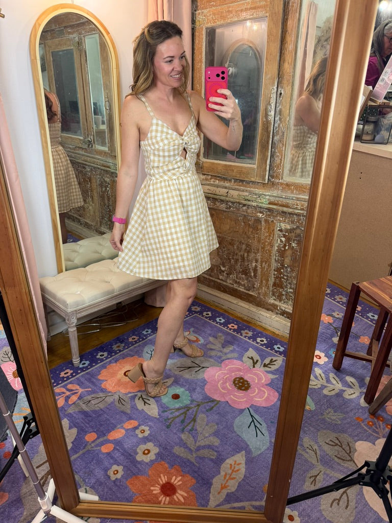 Golden Picnic Bow Dress