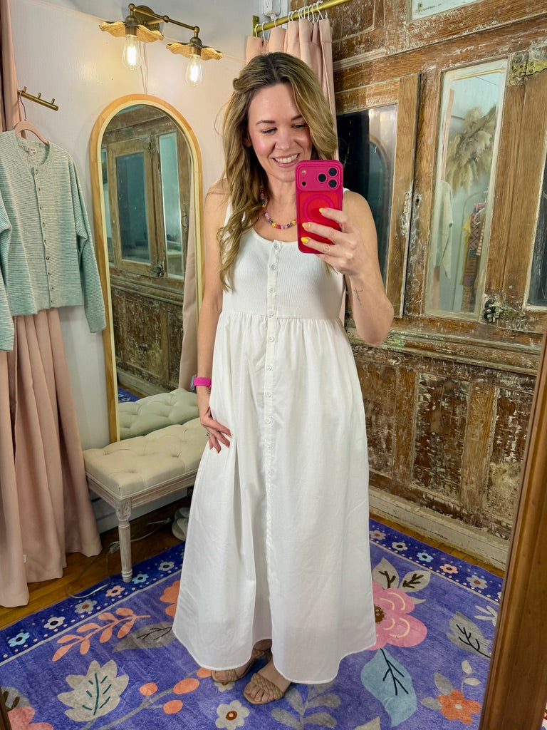 Simply Sweet Button-Up Midi Dress