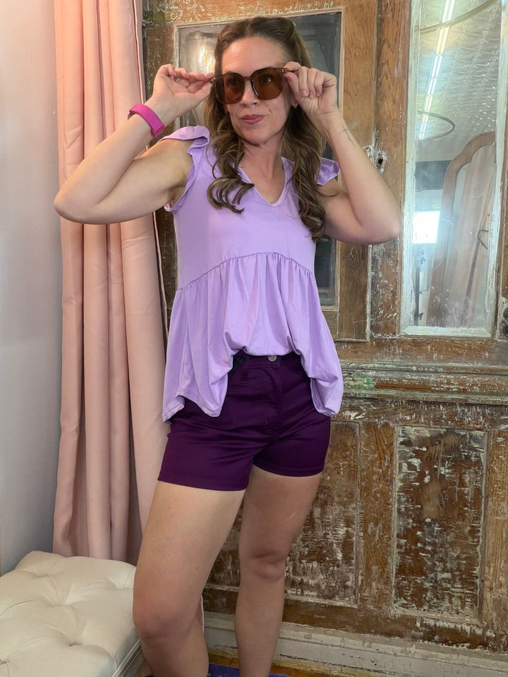 Lavender Kisses Babydoll Top