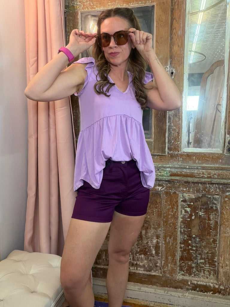 Bold Basics Shorts - Plum