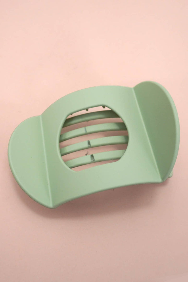 Lay Flat Large Hair Claw Clip: GREEN TEA
