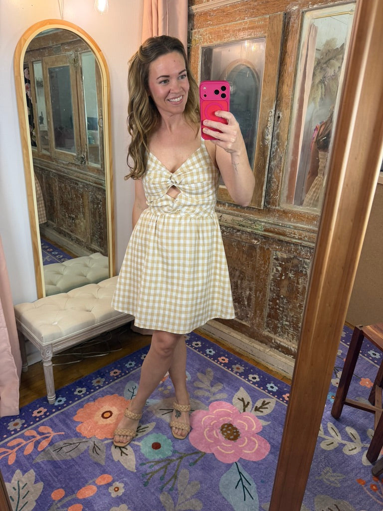 Golden Picnic Bow Dress