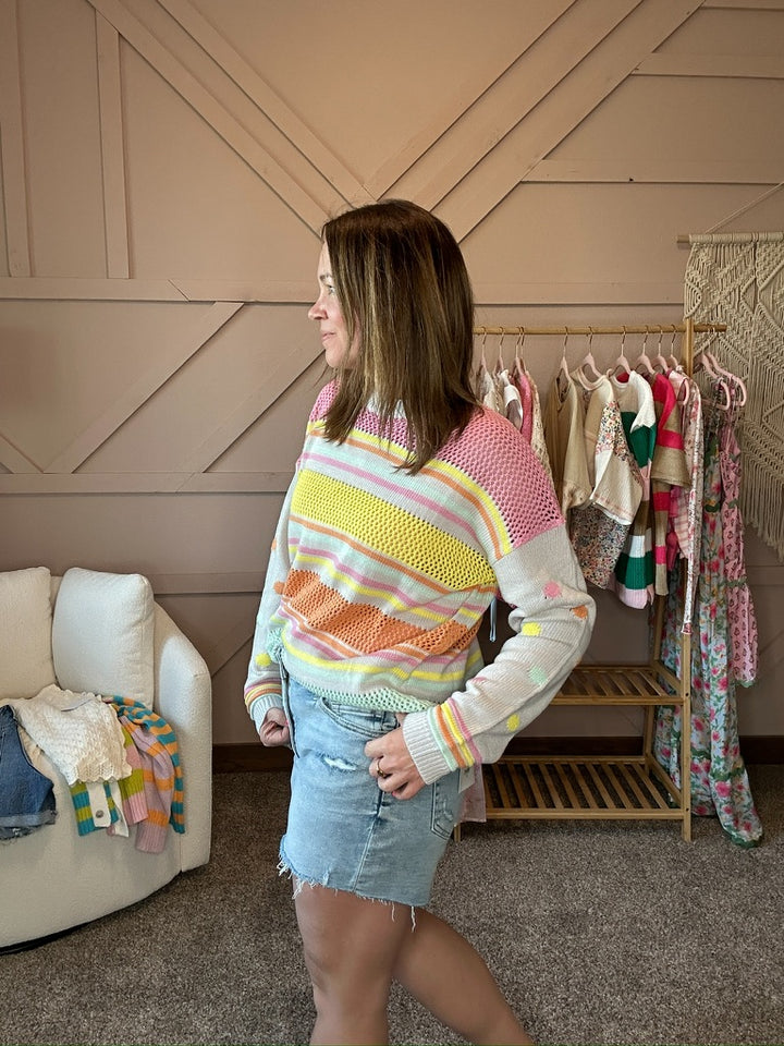 Multi Color Knit Sweater Pullover