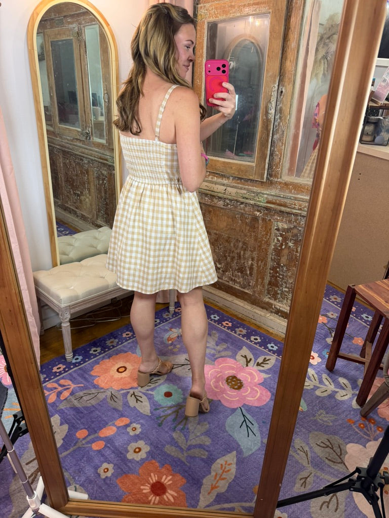 Golden Picnic Bow Dress