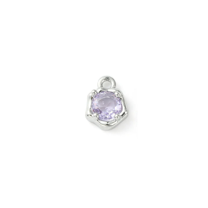 Silver Lavender Glow Charm