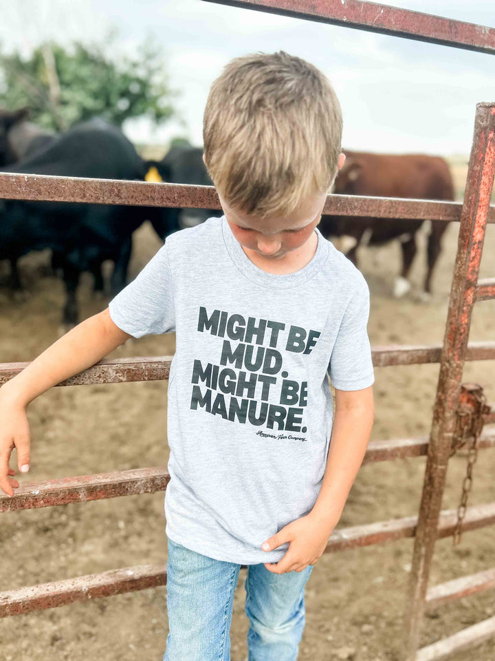 Western Graphic ‘Mud or Manure" Grey Toddler/Youth Tee: 2T