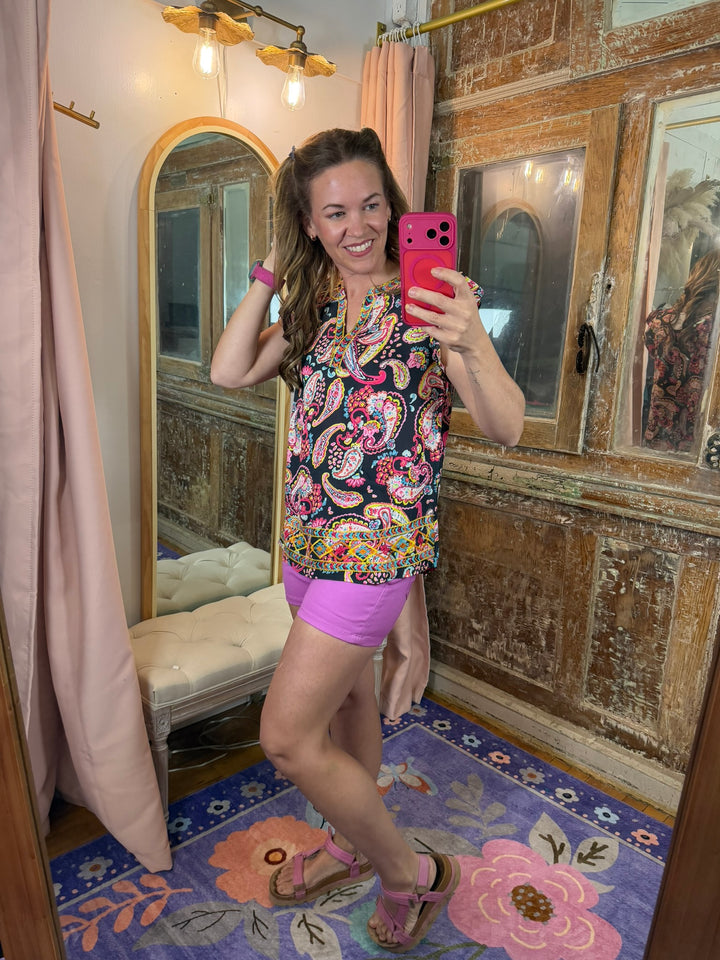 Midnight Mosaic Paisley Top