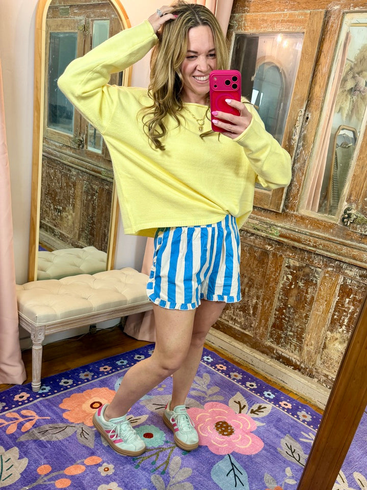 Chunky Stripe Ruffle Shorts