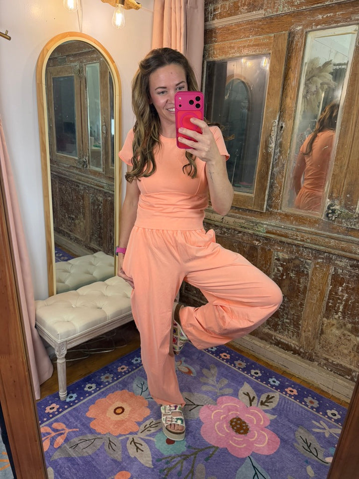 Peach Please Barrel Sweatpants
