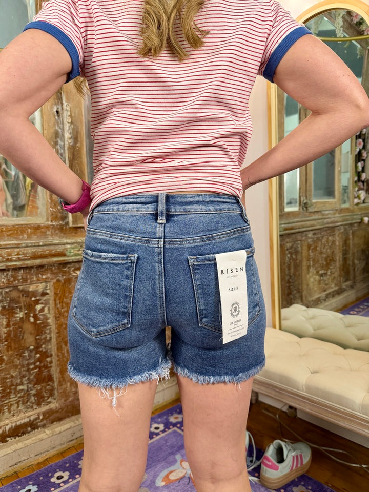 Weekend Ready Frayed Denim Shorts