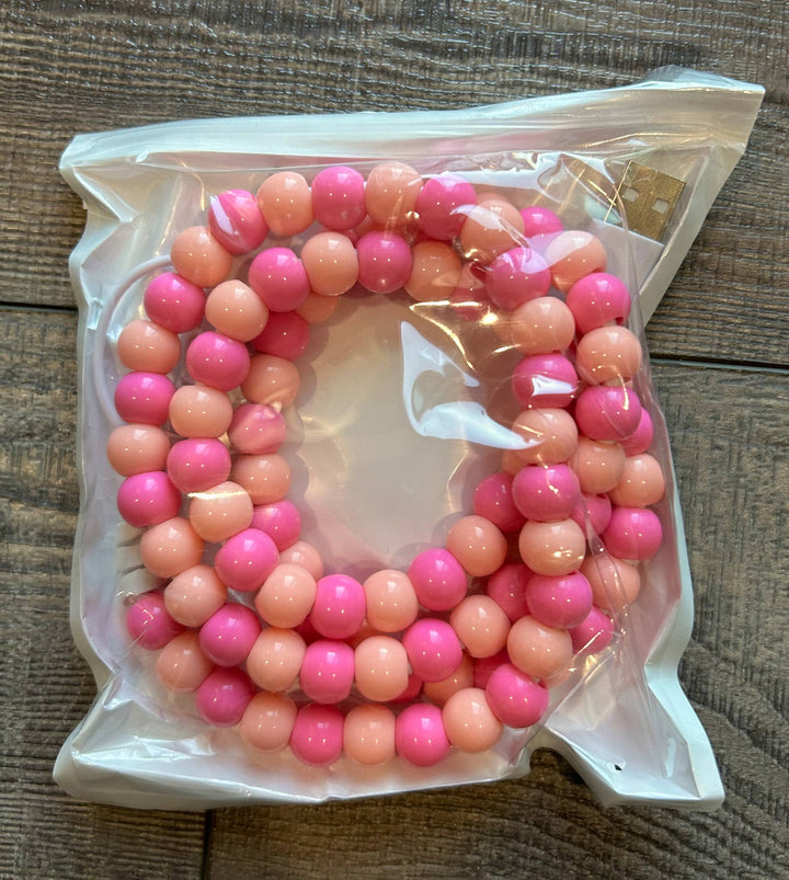 Beaded Phone Charger with Lightning & USB-C Cable: White Pearl