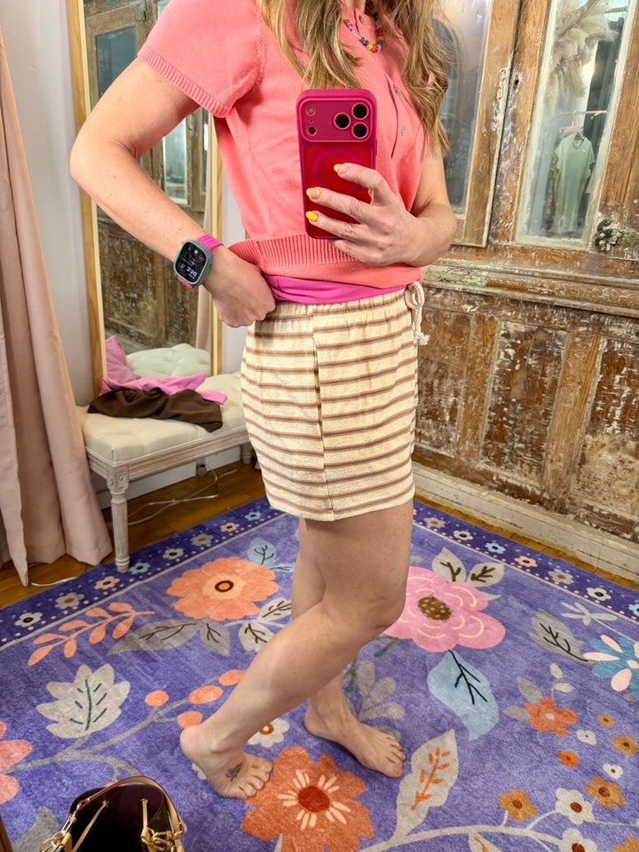 Garden Stripe Knit Shorts