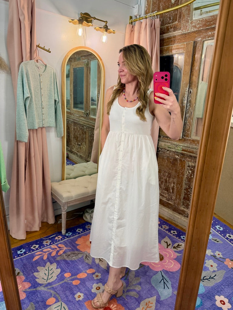 Simply Sweet Button-Up Midi Dress