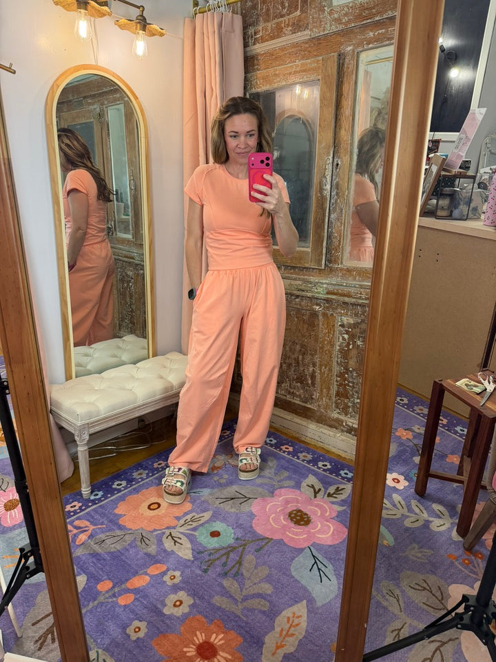 Peach Please Barrel Sweatpants