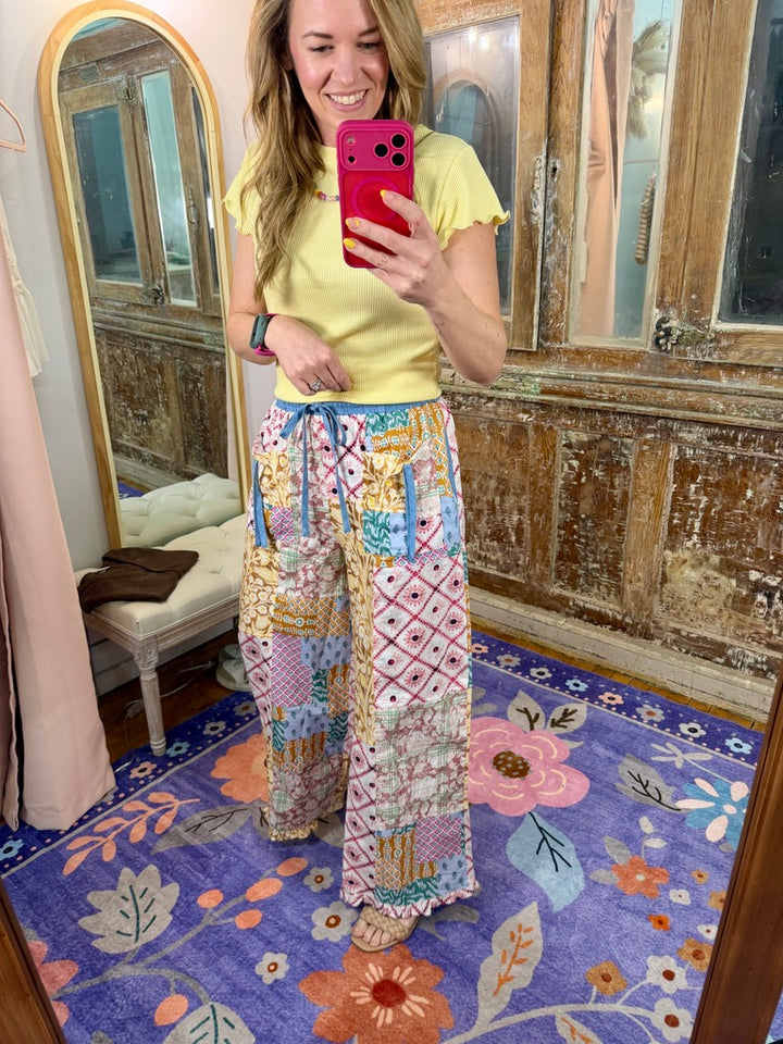 Boho Patchwork Flowy Pants