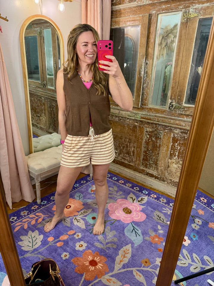 Garden Stripe Knit Shorts