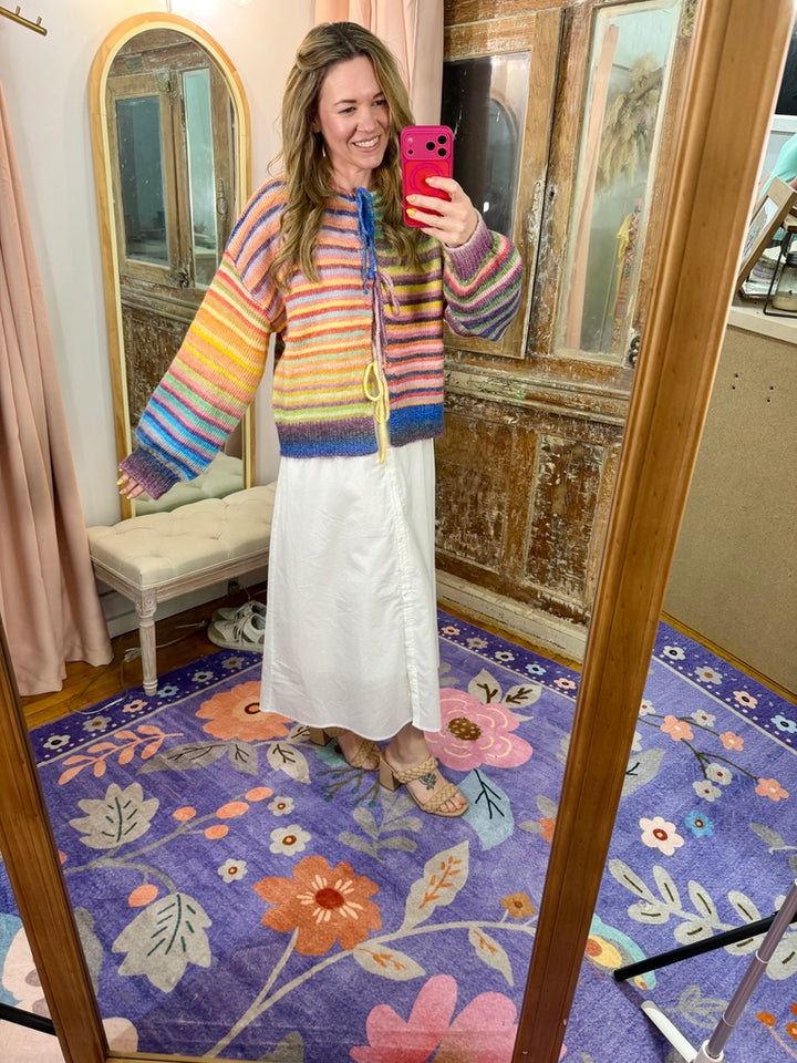 Somewhere Over the Rainbow Tie Cardigan