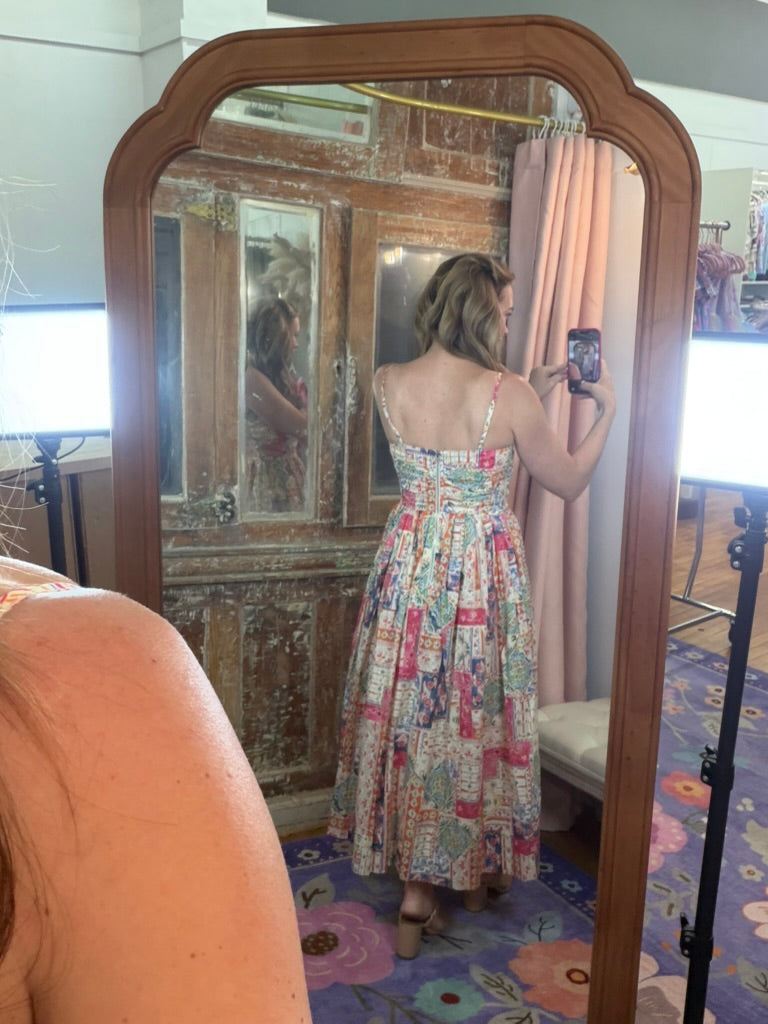 Patchwork Paradise Midi Dress