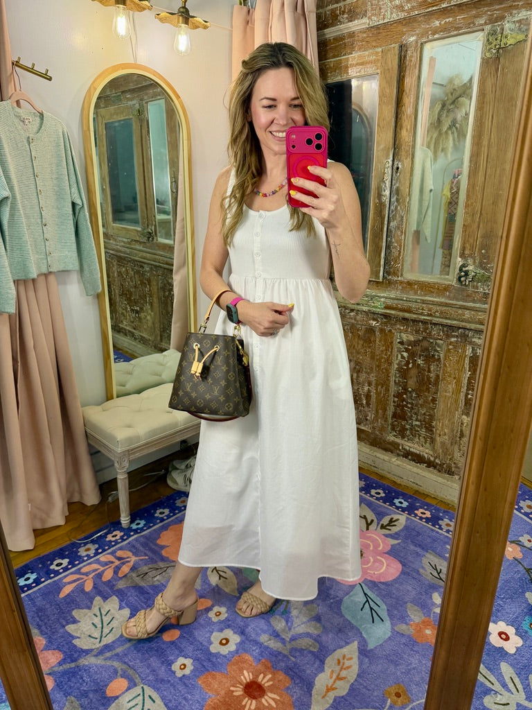 Simply Sweet Button-Up Midi Dress