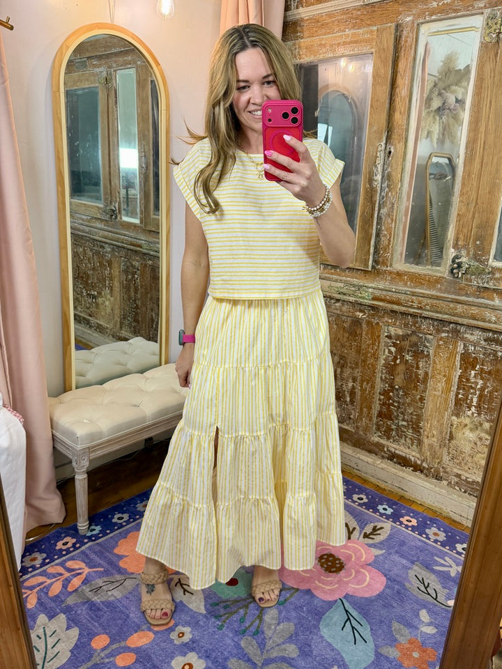 Striped Top and Skirt Set